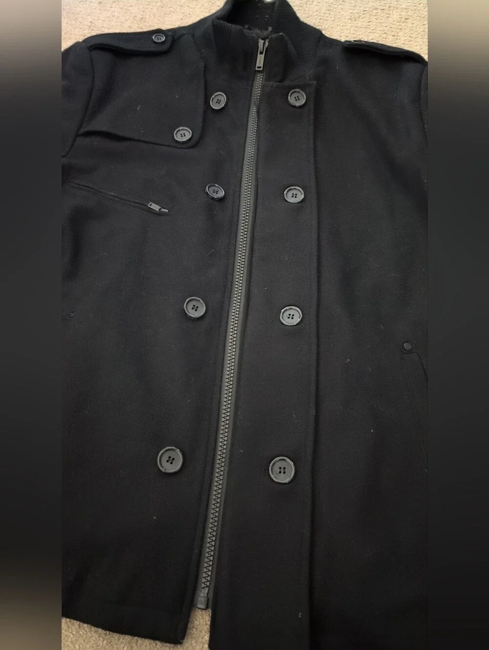 Guess Men's Wool Blend Military Style Coat/ Jacket